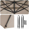 PARASOL ROMAŃSKI Z BOCZNYM MOCOWANIEM TAUPE I CZARNY