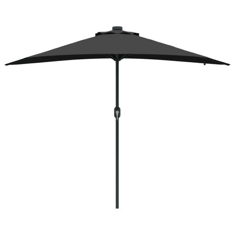 PARASOLKA OGRODOWA CZARNY 294X150X223CM TKANINA