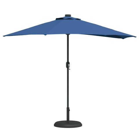 PÓŁPARASOL OGRODOWY NIEBIESKI AZUR 294X150X224CM TKANINA
