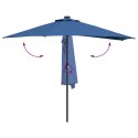 PÓŁPARASOL OGRODOWY NIEBIESKI AZUR 294X150X224CM TKANINA