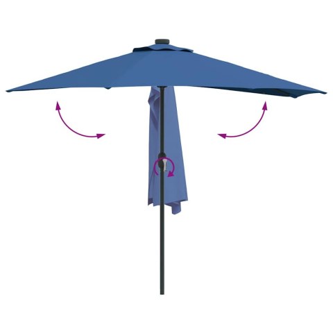 PÓŁPARASOL OGRODOWY NIEBIESKI AZUR 294X150X224CM TKANINA