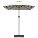 PARASOL OGRODOWY DUŻY PODWÓJNY PIASKOWY 385X209X244CM TKANINA
