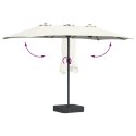 PARASOL OGRODOWY DUŻY PODWÓJNY PIASKOWY 385X209X244CM TKANINA