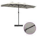 PARASOL OGRODOWY DUŻY PODWÓJNY PIASKOWY 385X209X244CM TKANINA