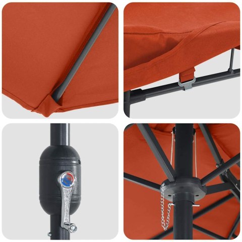 VidaXL Parasolka ogrodowa terakota 385 x 209 x 244 cm tkanina