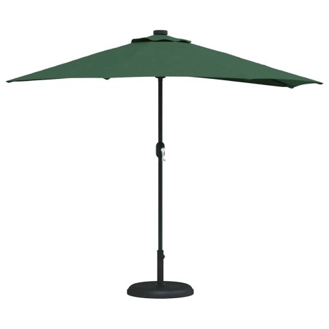 POŁOWICZNY PARASOL OGRODOWY ZIELONY 294X150X224CM TKANINA
