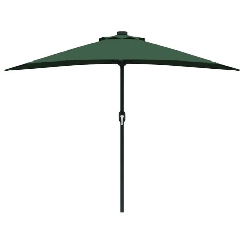 POŁOWICZNY PARASOL OGRODOWY ZIELONY 294X150X224CM TKANINA