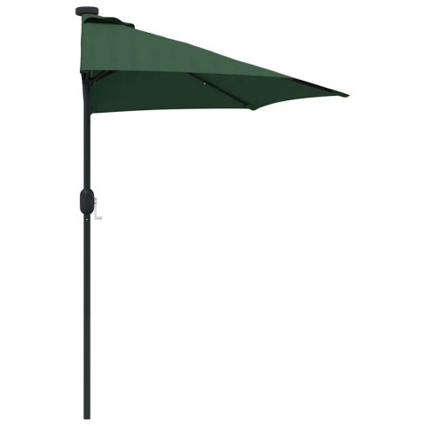 POŁOWICZNY PARASOL OGRODOWY ZIELONY 294X150X224CM TKANINA