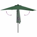 POŁOWICZNY PARASOL OGRODOWY ZIELONY 294X150X224CM TKANINA