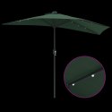 POŁOWICZNY PARASOL OGRODOWY ZIELONY 294X150X224CM TKANINA