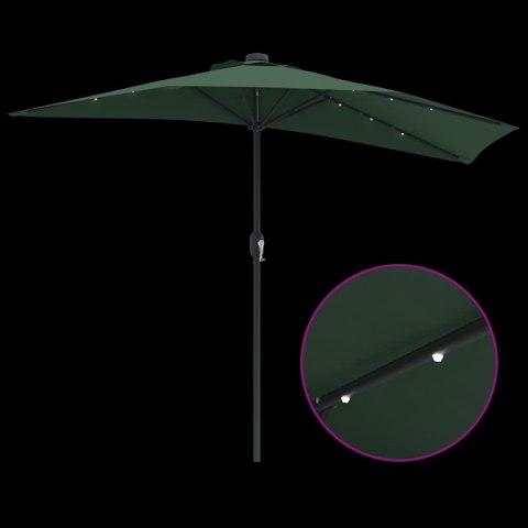 POŁOWICZNY PARASOL OGRODOWY ZIELONY 294X150X224CM TKANINA