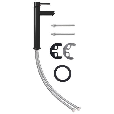 UMYWALKA ŁAZIENKOWA Z KRANEM I KORKIEM CZARNA SZKŁO HARTOWANE