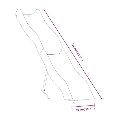 ZJEŻDŻALNIA NIEBIESKA 210X40CM POLIPROPYLEN