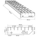 STOPIEŃ SCHODOWY Z KRATY 70X24X7CM STAL GALWANIZOWANA ANTYPOŚLIZGOWY