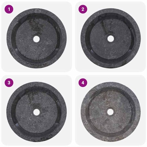 UMYWALKA NABLATOWA MARMUROWA OKRĄGŁA SZARA 40CM RĘCZNIE ROBIONA