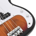 GITARA BASOWA DLA POCZĄTKUJĄCYCH Z TORBĄ BRĄZOWO-BIAŁA 4/4 46"