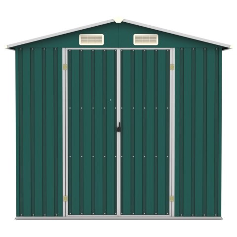 SZOPA OGRODOWA ZIELONA 205X129X183CM STAL GALWANIZOWANA