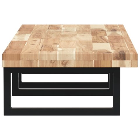 PÓŁKA ŚCIENNA POD UMYWALKĘ PODWÓJNA STAL I LITE DREWNO AKACJOWE