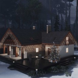 ZASŁONA ŚWIETLNYCH SOPLI 10M 400 DIOD LED CIEPŁA BIEL