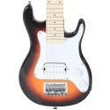 GITARA ELEKTRYCZNA Z POKROWCEM BRĄZOWO-BIAŁA 3/4 30"
