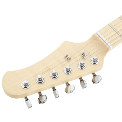 GITARA ELEKTRYCZNA Z POKROWCEM BRĄZOWO-BIAŁA 3/4 30"