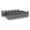 13-CZ. ZESTAW MEBLI OGRODOWYCH Z PODUSZKAMI POLIRATTAN SZARY