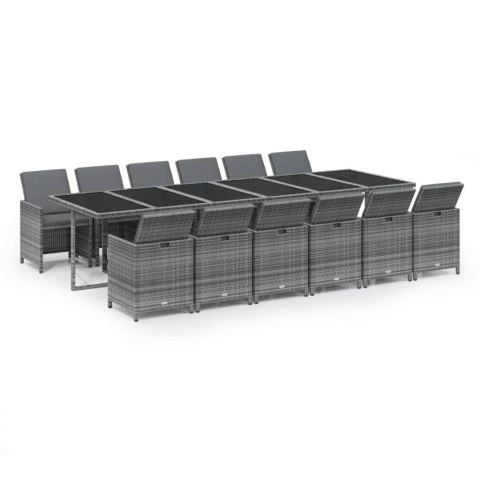 13-CZ. ZESTAW MEBLI OGRODOWYCH Z PODUSZKAMI POLIRATTAN SZARY
