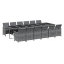 13-CZ. ZESTAW MEBLI OGRODOWYCH Z PODUSZKAMI POLIRATTAN SZARY
