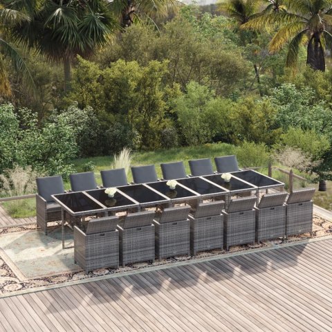 15-CZ. ZESTAW MEBLI OGRODOWYCH Z PODUSZKAMI POLIRATTAN SZARY