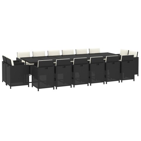 17-CZ. ZESTAW MEBLI OGRODOWYCH Z PODUSZKAMI POLIRATTAN CZARNY