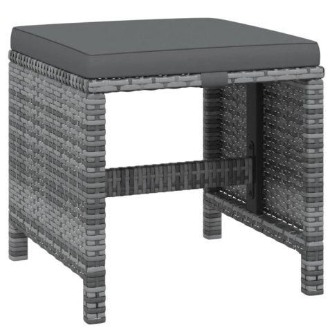 19-CZ. ZESTAW MEBLI OGRODOWYCH Z PODUSZKAMI POLIRATTAN SZARY