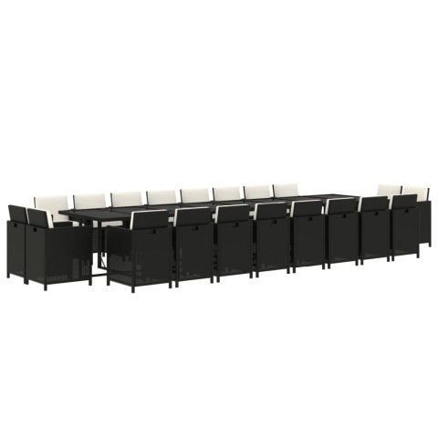 21-CZ. ZESTAW MEBLI OGRODOWYCH Z PODUSZKAMI POLIRATTAN CZARNY