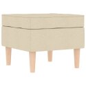 FOTEL Z PODNÓŻKIEM KREMOWY TAPICEROWANY TKANINĄ