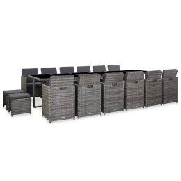 17-CZ. ZESTAW MEBLI OGRODOWYCH Z PODUSZKAMI RATTAN PE SZARY