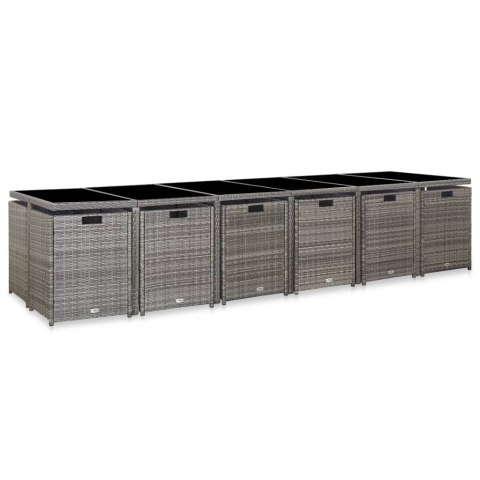 17-CZ. ZESTAW MEBLI OGRODOWYCH Z PODUSZKAMI RATTAN PE SZARY