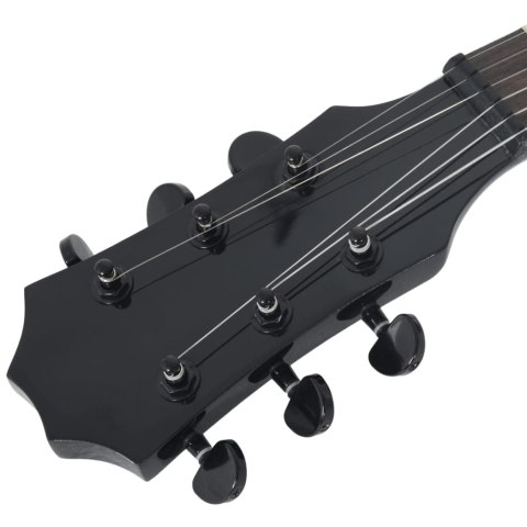 GITARA ELEKTRYCZNA Z POKROWCEM CZARNA 3/4 30"