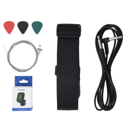 GITARA ELEKTRYCZNA Z POKROWCEM CZARNA 3/4 30"