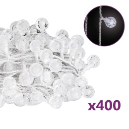 LAMPKI ŚWIĄTECZNE 40M 400 DIOD LED ZIMNA BIEL 8 FUNKCJI