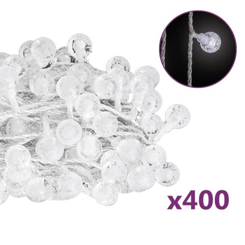 LAMPKI ŚWIĄTECZNE 40M 400 DIOD LED ZIMNA BIEL 8 FUNKCJI