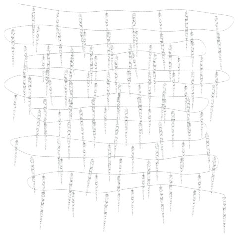 LAMPKI ŚWIĄTECZNE W KSZTAŁCIE SOPLI 100 LED CIEPŁA BIEL 10M