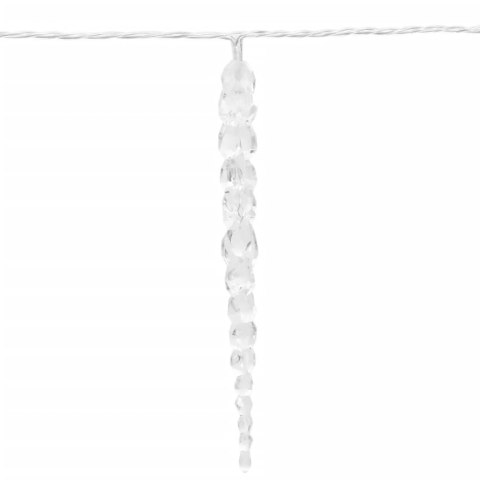 LAMPKI ŚWIĄTECZNE W KSZTAŁCIE SOPLI 100 LED CIEPŁA BIEL 10M