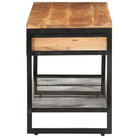 ŁAWKA NA BUTY 110X35X45CM LITE DREWNO AKACJOWE I ŻELAZO