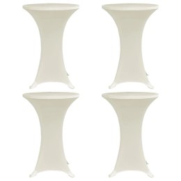 POKROWCE NA STÓŁ BAROWY Ø 70CM KREMOWE ELASTYCZNE 4 SZT.