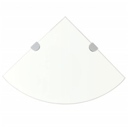 PÓŁKA NAROŻNA Z CHROMOWANYMI WSPORNIKAMI SZKŁO 25X25CM