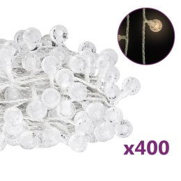 LAMPKI ŚWIĄTECZNE 40M 400 DIOD LED CIEPŁA BIEL 8 FUNKCJI
