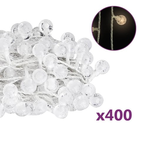 LAMPKI ŚWIĄTECZNE 40M 400 DIOD LED CIEPŁA BIEL 8 FUNKCJI