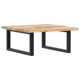 PÓŁKA ŚCIENNA POD UMYWALKĘ STAL I LITE DREWNO AKACJOWE