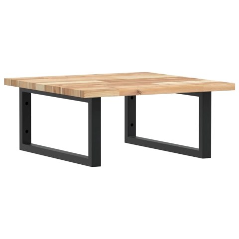 PÓŁKA ŚCIENNA POD UMYWALKĘ STAL I LITE DREWNO AKACJOWE