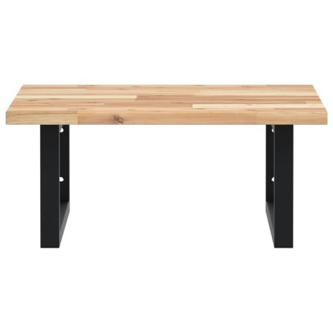 PÓŁKA ŚCIENNA POD UMYWALKĘ STAL I LITE DREWNO AKACJOWE