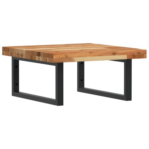 PÓŁKA ŚCIENNA POD UMYWALKĘ STAL I LITE DREWNO AKACJOWE